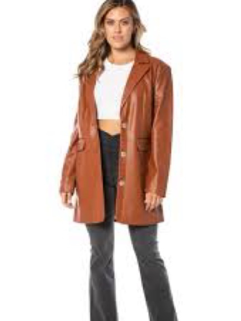 NWT SIZE XS Juicy Couture Tan Faux Leather Trench Coat